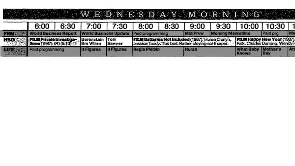 Feb 1, 89 Schedule